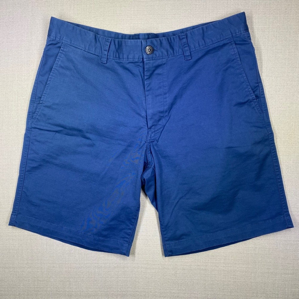 The North Face Mens Blue Chino Shorts Size 36 Regular Flat Front Cotton Twill